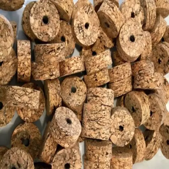 Cork Rings 36 Burl Mix # 2, 1 1/4" x 1/2" x 1/4" Hole. Very Nice!