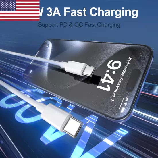 Short USB C to USB C Cable [4 Pack 1Ft] 60W Type C Fast Charging Cord Charger Sh