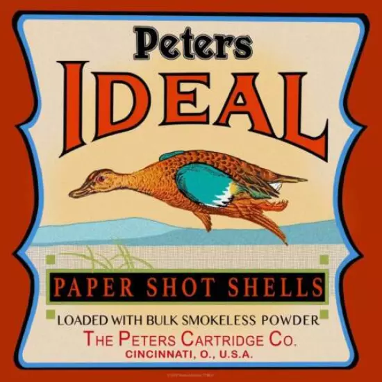 Reproduction Vintage Peters IDEAL Shotgun Shell Label Canvas Print