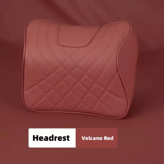 Car Seat Lumbar Cushion Leather Car Headrest Neck Pillow Universal Seat Cushion