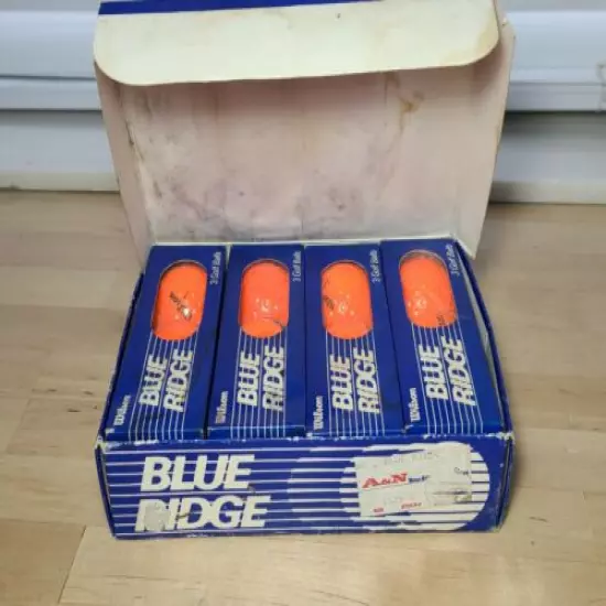 Vintage Dozen Wilson Blue Ridge Orange Golf Balls Unused With Box 