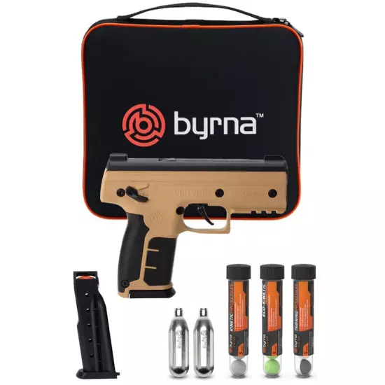 Byrna SD [Self Defense] Kinetic Launcher Bundle - Non Lethal Kinetic, TAN