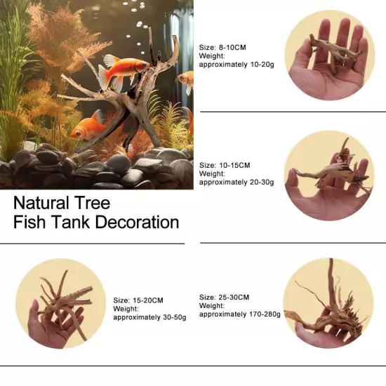 Aquarium Natural Tree Trunk Driftwood Fish Tank Plant Wood Ornament Decor A5F7