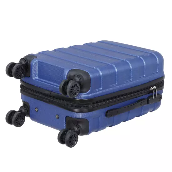 Travel Suitcase 21" Carry On Luggage Hardside Expandable Spinner with Wheel Blue