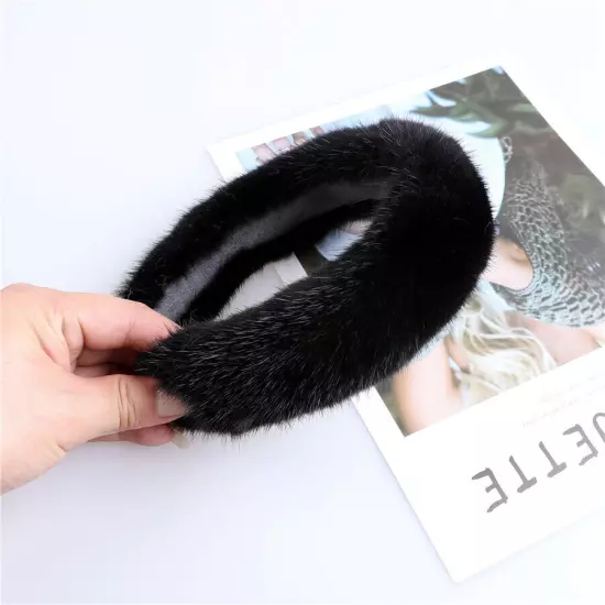 BOONJOVIA women's luxury100% mink fur headband real fur hair band Hair hoop