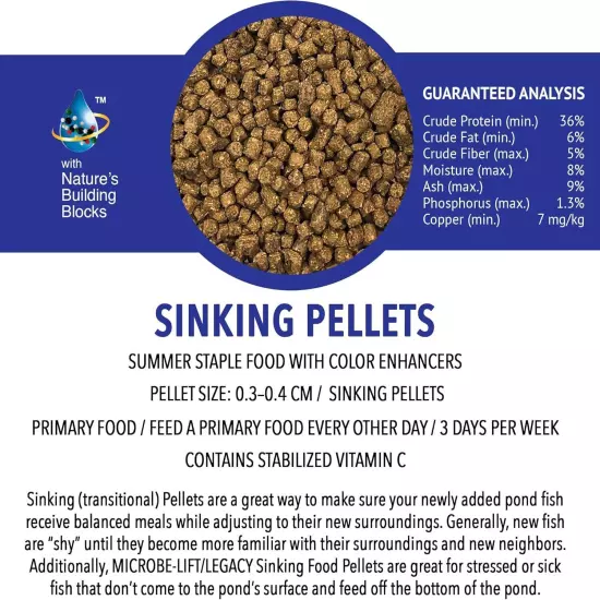 Ecological Labs MLLSPSM Microbe Lift Sinking Pellets Fish Food, 14-Ounce, Black