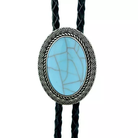 Natural Agate Stone Bolo Tie for men Handmade Oval Shape Western Cowboy Bola tie