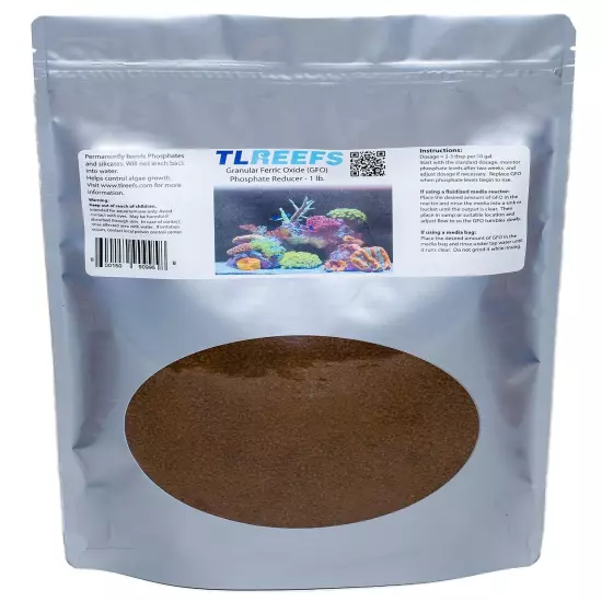 GFO Phosphate Remover, Granular Ferric Oxide, for Saltwater Aquariums (1lbs)