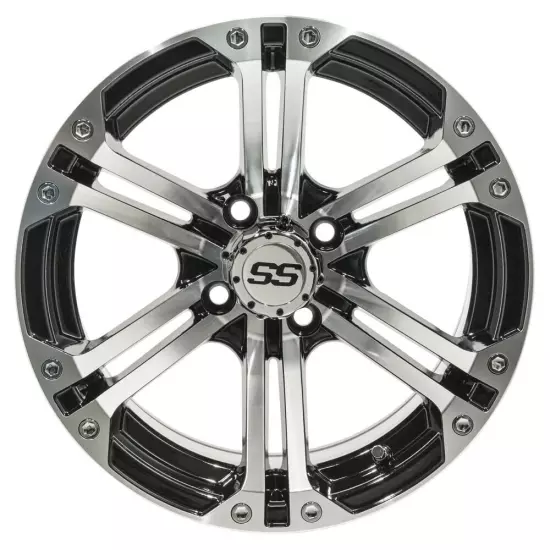 Set of 4 GTW 14" Specter Machined/Black Wheels on 19.5" Mamba Street Tires