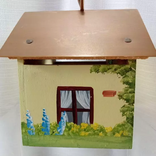 VTG 1999 B. Cummings Hand Painted Bird House Cottage Bird Watcher VTG NOS Rare