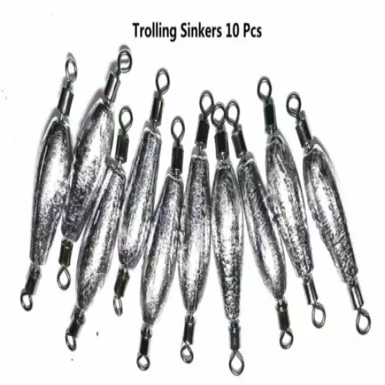 Trolling Sinkers Insert #7 Crane Swivels Fishing Sinkers - 10 per pack