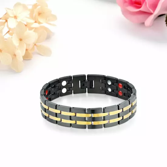 Stainless Steel Magnetic Health Power Bracelet Bagle Chain Link Men's Jewelry