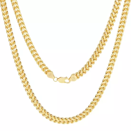 14K Yellow Gold 1.5mm-5mm Franco Square Box Chain Necklace Mens Womens 16"- 30"