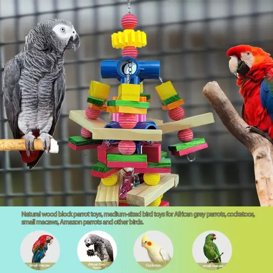 Parrot Toys, Suitable for African Gray Parrots, Cockatoos, Baby multi-color 