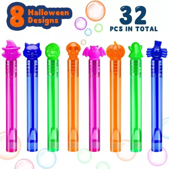 32Pcs Halloween Bubble Wands Mini Bubbles Party Favors for Kids Halloween... 