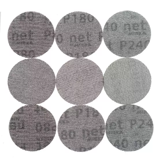 75-150mm Mesh Sanding Discs 80-240 Grit, Hook and Loop Sanding Pads Abrasive