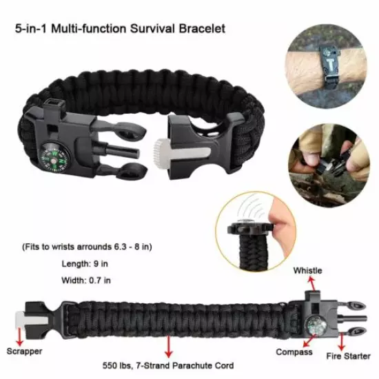 65 in 1 Emergency Survival Kit Outdoor Camping Hiking Military Tactical Gear Bag