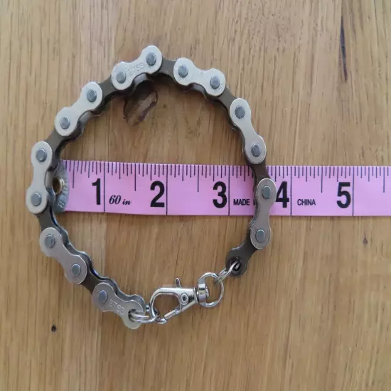 Bike Chain Bracelet Handmade Stainless Steel Biker Motorcycle HD Gray 3 Sizes