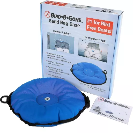 Bird-B-Gone MMBSBB-SB Bird Repelling Spider Sand Bag Base, Blue