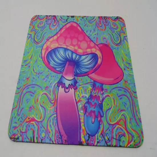 Groovy Mushrooms Mouse Pad For Computer PC Laptop Non Slip Psycadelic Colorful