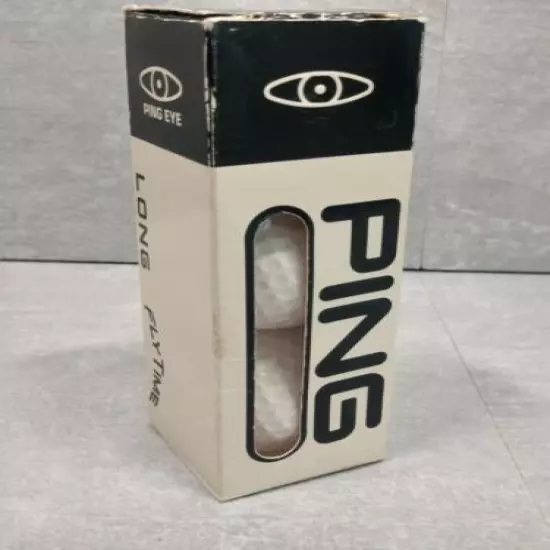 NIB Vintage 1976 Ping Eye Long Flytime Golf Balls 3 Pack w/ Sleeve