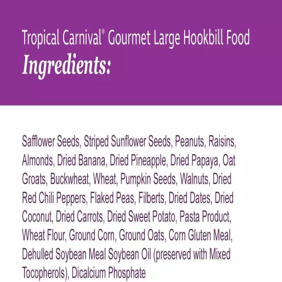 F.M. Brown's Tropical Carnival Gourmet Large Hookbill Food for Parrots, Cockatoo