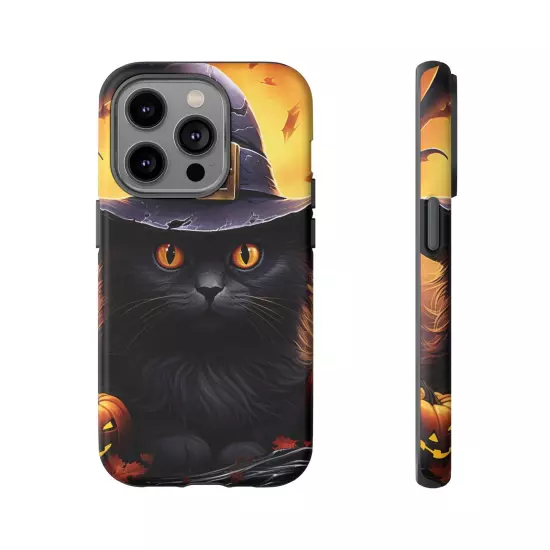 Custom Dual Layer Protective iPhone Case, Cat Witch