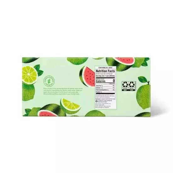 Watermelon Lime Sparkling Water - 8pk/12 fl oz Cans - Good & Gather