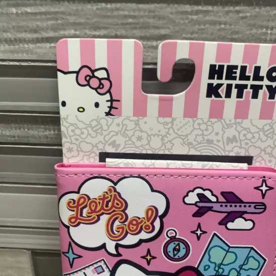 New Hello Kitty Pink Let's Go Travel Passport Holder By Sanrio