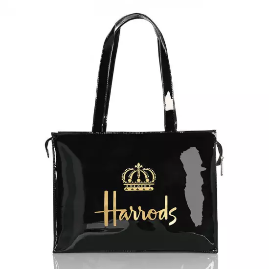 Women PVC Waterproof Shopping Storage Harrods London Shoulder Bag Large Handbags