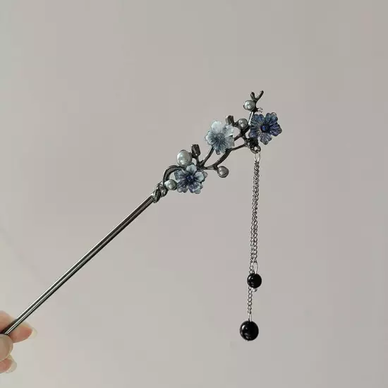 Metal Tassel Hair Stick Chinese Hairpin Handmade Hair Styling Chopstick Sticks