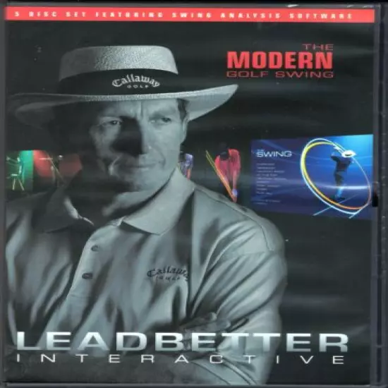 GOLF DVD-5-DISC SET LEADBETTER INTERACTIVE, THE MODERN GOLF SWING -FREE USA SHIP