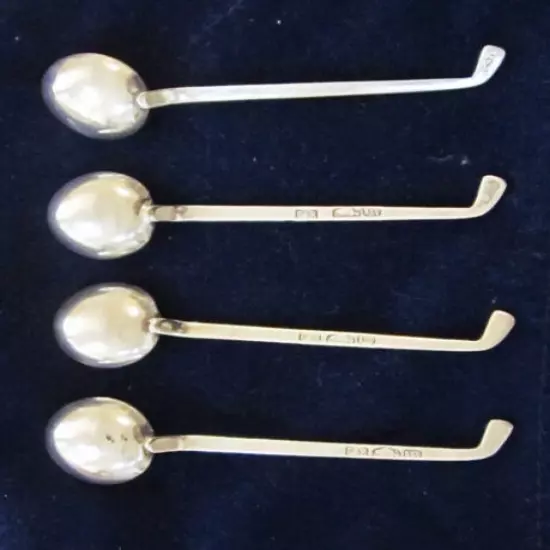 Vintage Australia Sterling Silver Golf Club Coffee Tea Spoons x 4, circa 1950's