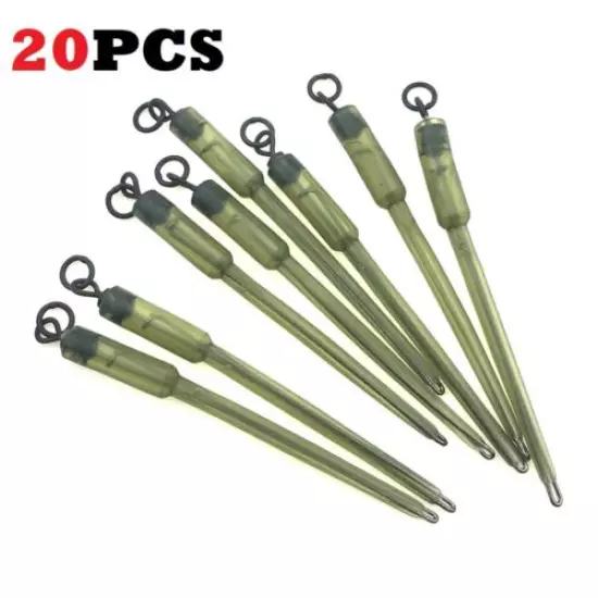 20Pcs Solid PVA Bags Stems for Lead Inline Insert Carp Fishing End Tackle Green