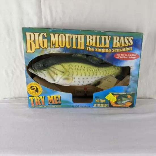 1998 Big Mouth Billy Bass The Singing Sensation w/ Box, New