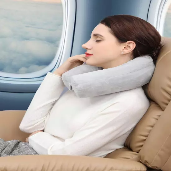 Comfort Travel Pillow Memory Foam Neck Pillow with Breathable Eye Mask Ear Plugs