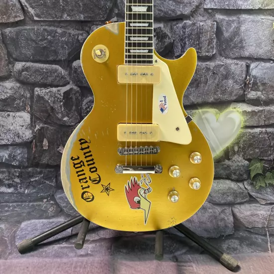 Mike Ness 1976 Deluxe electric guitar Aged Gold Relics by hands Solid Mahogany