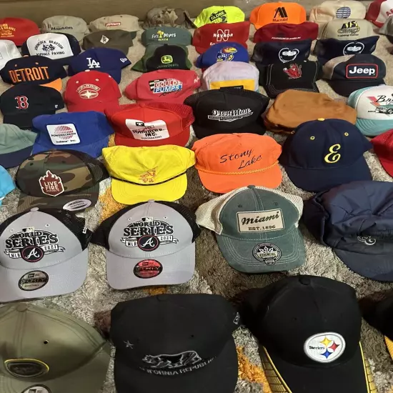 Huge Hat Bundle Of Vintage, Snap back, Sports, Etc Bundle-86 Total