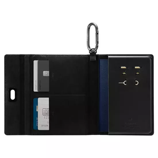 Spigen Passport Holder with RFID Blocking Technology and sim card ejector tool