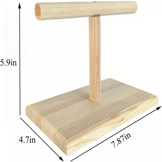 LINSHRY Bird Training Stand, Portable Tabletop Bird Perch Spin Training Perch