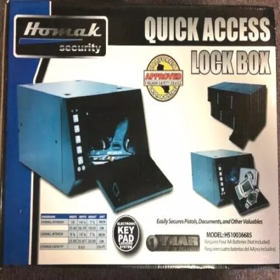 HOMAK Handgun Safe for Storage and Safety Brand New Large Model# HS10036685 LOOK