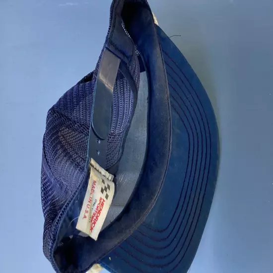 Vintage -Trucker Hat Snapback Mesh AC Spark Plug Blue-Made USA Baseball cap