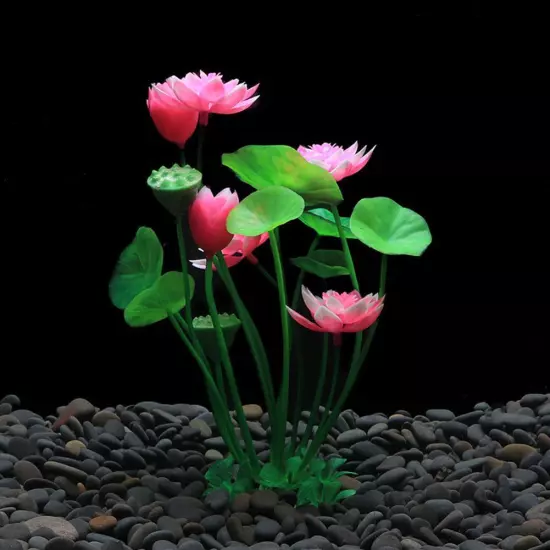 Artificial ,Lotus Decoration Aquarium Water Grass Decor Fish Tank Lan