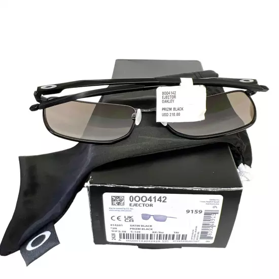 Oakley OO4142-0158 Ejector Sunglasses Satin Black Prizm w/Pouch