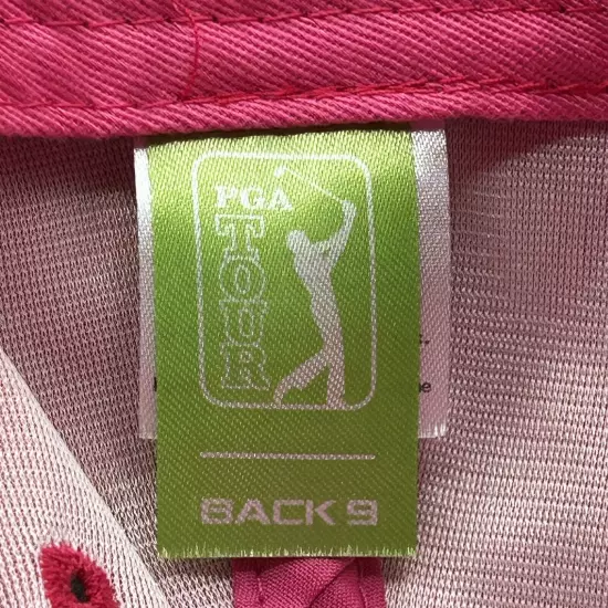 PGA Tour Back 9 Ladies Hat Pink Strapback Poly Adj. Golf EUC