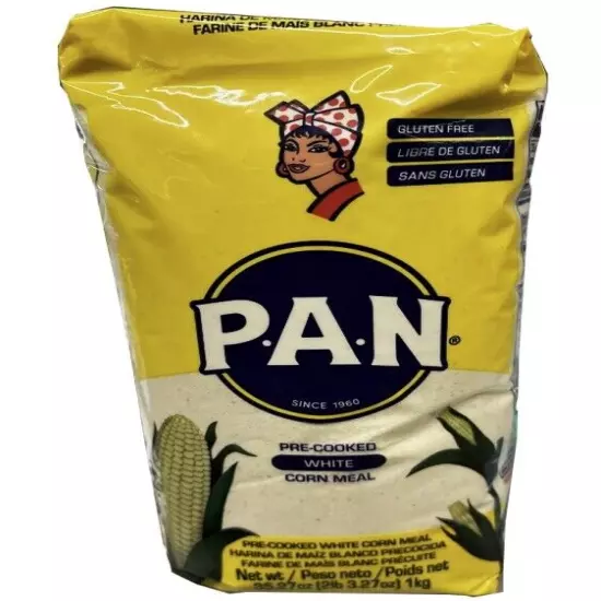 3 Packs PAN Pre Cooked White Corn Meal - 35.27 oz 2.2 Lb P.A.N Gluten Free