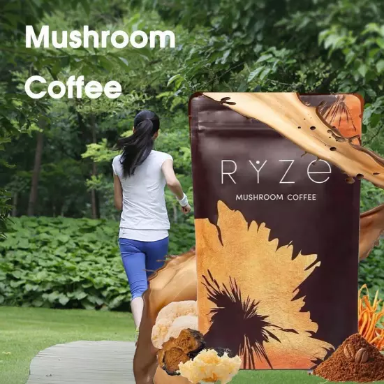 2024 RYZE Mushroom Coffee Organic Coffee 30 Servings in one Pack 180g-No odor