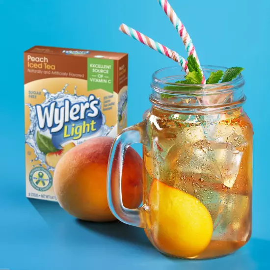 Wyler's Light Peach Iced Tea Singles To Go Drink Mix, 8 CT