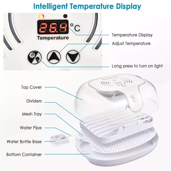 16 Egg Incubator Digital Control Automatic Turning Humidity Chicken Temperature