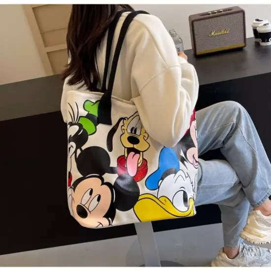 Cartoon Mickey Fashion Versatile LargeCapacity Canvas Shoulder Bag Casual Bag